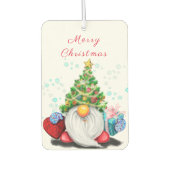 Cute Gnome met Pet voor kerstbomen en cadeautjes Luchtverfrisser (Voorkant)