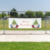 Cute Gnome met Pet voor kerstbomen en cadeautjes Spandoek (Insitu)