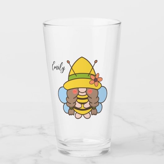 Cute Gnome met zonnebloemen Glass Glas (Voorkant)