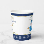 Cute Gnome Navy Blue White Kerstparty Papieren Bekers (Rechts)