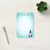 Cute gnome op turkooizen en witte bekleding post-it® notes (Kantoor)
