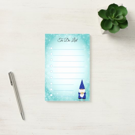 Cute gnome op turkooizen en witte bekleding post-it® notes (Kantoor)