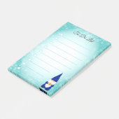 Cute gnome op turkooizen en witte bekleding post-it® notes (Schuin)