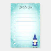 Cute gnome op turkooizen en witte bekleding post-it® notes (Voorkant)