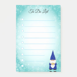 Cute gnome op turkooizen en witte bekleding post-it® notes