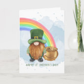 Cute Gnome Pot of Gold Custom St Patrick's Day Feestdagen Kaart (Voorkant)