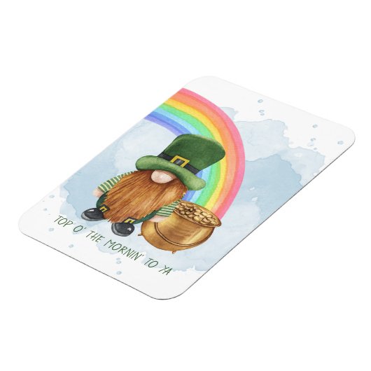 Cute Gnome Pot of Gold Custom St Patrick's Day Magneet (Linkerzijde)