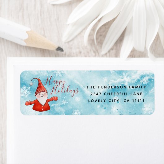 Cute Gnome Prettige feestdagen het adres van de ke Etiket (Insitu)