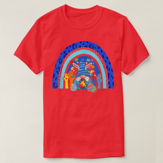 Cute Gnome Rainbow Leopard Autism Awareness Fun Ea T-shirt (Design voorkant)
