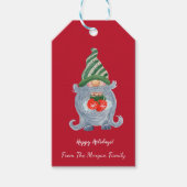 Cute Gnome Red Cadeaulabel (Voorkant)