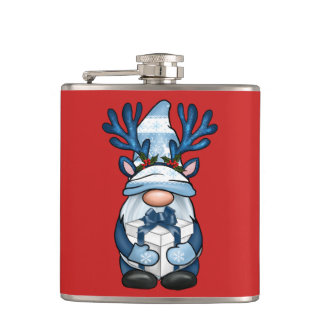 Cute Gnome Reindeer Kerstmis Stocking Stuffer Heupfles