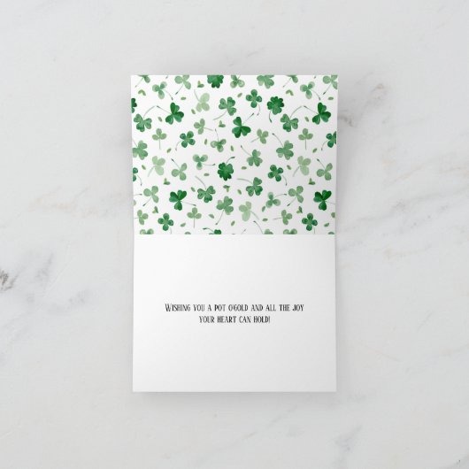 Cute Gnome Saint Patrick's Day Folded Card Feestdagen Kaart (Binnen)