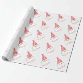 Cute Gnome Santa Claus Kerstmis Cadeaupapier