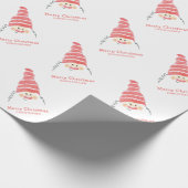 Cute Gnome Santa Claus Kerstmis Cadeaupapier (Hoek)