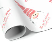 Cute Gnome Santa Claus Kerstmis Cadeaupapier (Rol Hoek)