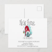 Cute Gnome Snowfakes Feestdagen Nieuw Adres Aankondigingskaart (Voorkant / Achterkant)