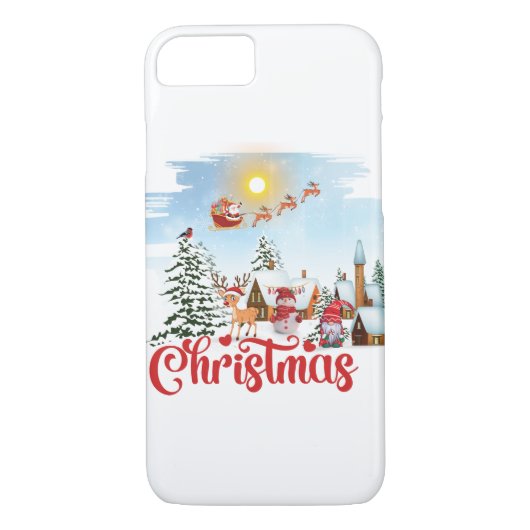 Cute Gnome, Snowman Celebring Kerstfeestdag Case-Mate iPhone Case (Achterkant)