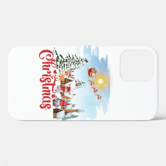 Cute Gnome, Snowman Celebring Kerstfeestdag Case-Mate iPhone Case (Achterkant (horizontaal))