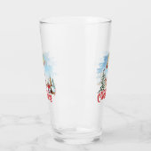Cute Gnome, Snowman Celebring Kerstfeestdag Glas (Links)