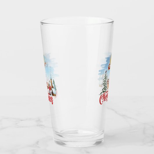 Cute Gnome, Snowman Celebring Kerstfeestdag Glas (Links)