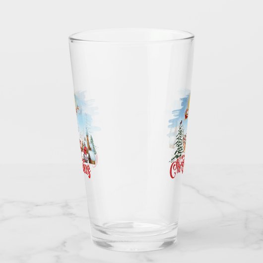 Cute Gnome, Snowman Celebring Kerstfeestdag Glas (Rechts)