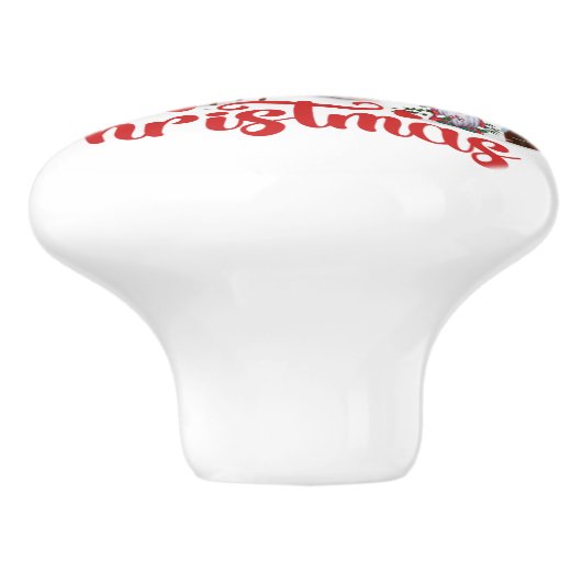 Cute Gnome, Snowman Celebring Kerstfeestdag Keramische Knop (Zijkant)