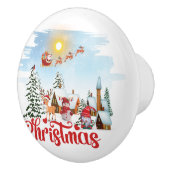 Cute Gnome, Snowman Celebring Kerstfeestdag Keramische Knop (Rechts)