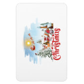 Cute Gnome, Snowman Celebring Kerstfeestdag Magneet (Verticaal)
