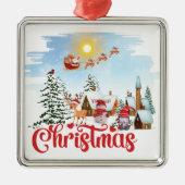 Cute Gnome, Snowman Celebring Kerstfeestdag Metalen Ornament (Voorkant)