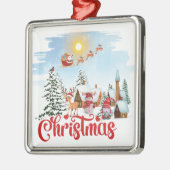 Cute Gnome, Snowman Celebring Kerstfeestdag Metalen Ornament (Links)