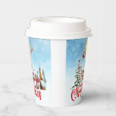 Cute Gnome, Snowman Celebring Kerstfeestdag Papieren Bekers (Rechts)