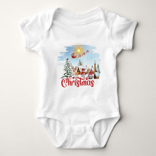 Cute Gnome, Snowman Celebring Kerstfeestdag Romper (Voorkant)