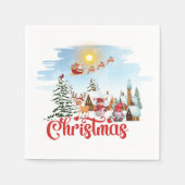 Cute Gnome, Snowman Celebring Kerstfeestdag Servet (Voorkant)