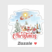 Cute Gnome, Snowman Celebring Kerstfeestdag Sticker (Vel)