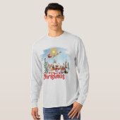 Cute Gnome, Snowman Celebring Kerstfeestdag T-shirt (Voorkant volledig)