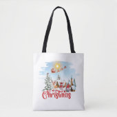 Cute Gnome, Snowman Celebring Kerstfeestdag Tote Bag (Voorkant)