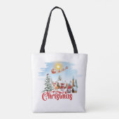 Cute Gnome, Snowman Celebring Kerstfeestdag Tote Bag (Achterkant)