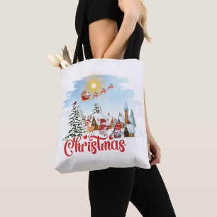 Cute Gnome, Snowman Celebring Kerstfeestdag Tote Bag