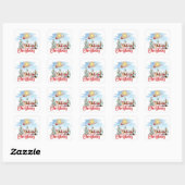 Cute Gnome, Snowman Celebring Kerstfeestdag Vierkante Sticker (Vel)