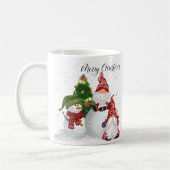 Cute Gnome Snowman-kerstcadeau Koffiemok (Links)