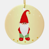Cute Gnome, Stars en Gold Confetti Keramisch Ornament (Voorkant)