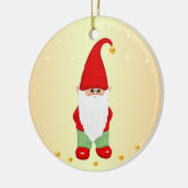 Cute Gnome, Stars en Gold Confetti Keramisch Ornament (Links)