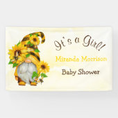 Cute Gnome Sunflower Bee Baby shower Spandoek (Horizontaal)