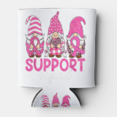 Cute Gnome Support Squad Breast Cancer Bewustheid Blikjeskoeler (Voorkant)