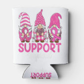 Cute Gnome Support Squad Breast Cancer Bewustheid Blikjeskoeler (Achterkant)