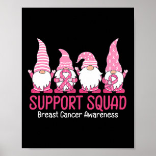 Cute Gnome Support Squad Breast Cancer Bewustheid Poster