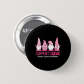 Cute Gnome Support Squad Breast Cancer Bewustheid Ronde Button 5,7 Cm (Voorkant /achterkant)