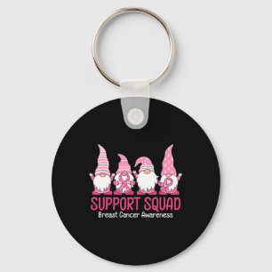 Cute Gnome Support Squad Breast Cancer Bewustheid Sleutelhanger
