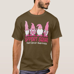 Cute Gnome Support Squad Breast Cancer Bewustheid T-shirt