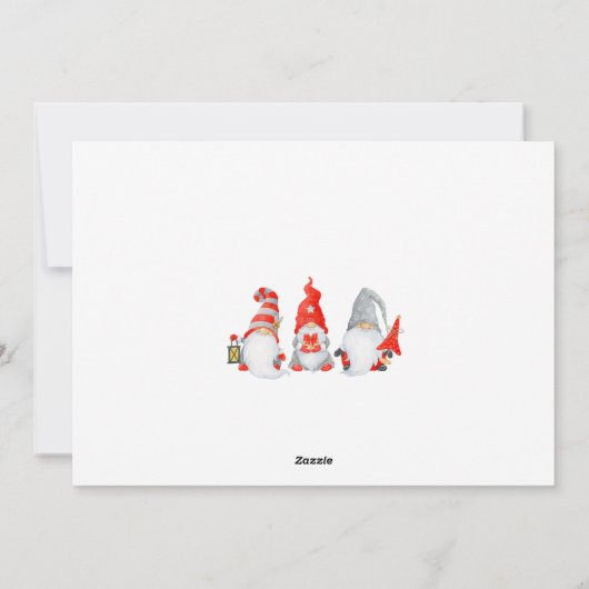 Cute Gnome Trio Custom Kerstmis Feestdagenkaart (Achterkant)